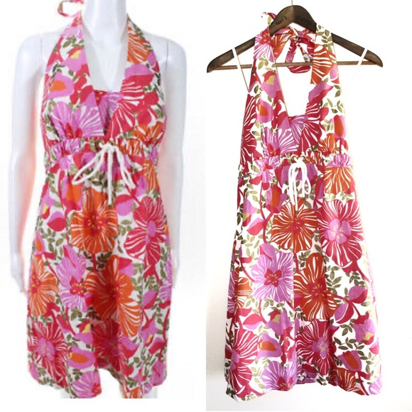 Lilly Pulitzer Dresses & Skirts - Lilly Pulitzer Linen Floral Halter Dress Size 8